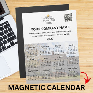 2027 Din Foto Företag Magnet Kalender Logotyp QR