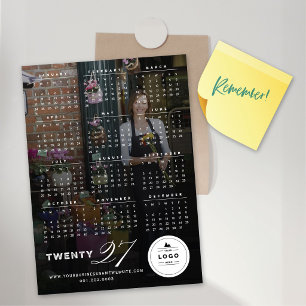 2027 Enkel typografi kalender Magnetisk kort