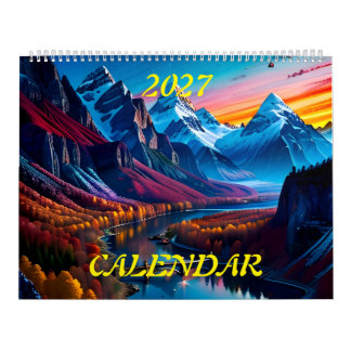 2027 Fantastisk Vacker Prakt Landskap Två Kalender
