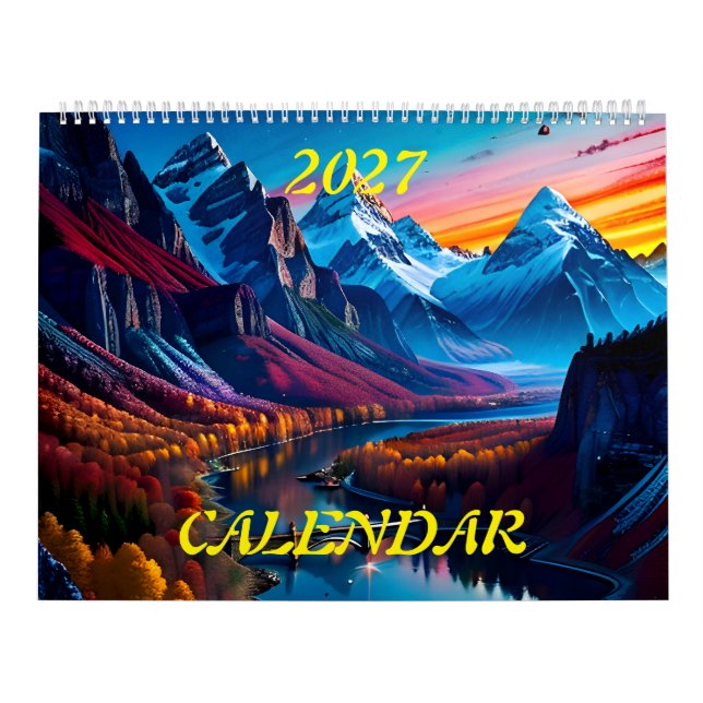 2027 Fantastisk Vacker Prakt Landskap Två Kalender (Omslag)