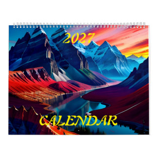 2027 Fantastiska Vackra Praktfulla Landskap Fyra Kalender