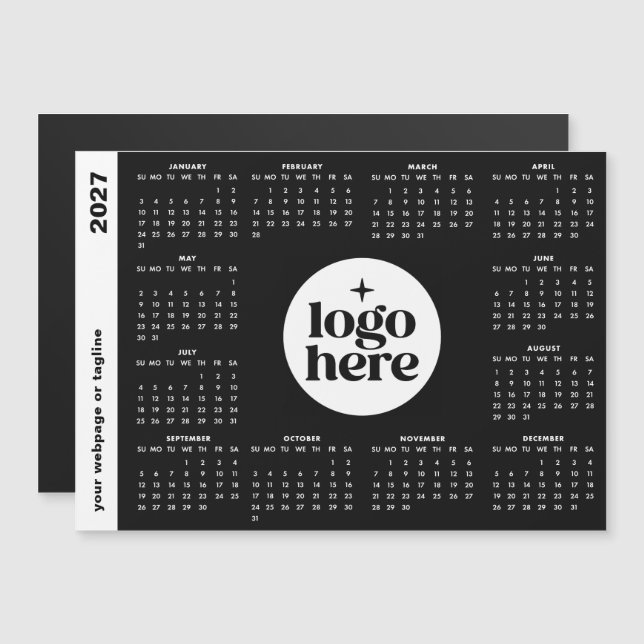 2027 Företag Branded Anpassad Färgkalender (Fram/baksida)