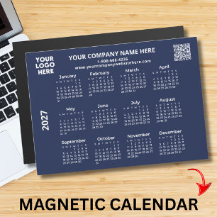 2027 Företag Din Logotyp QR-kod Kalender Magnet
