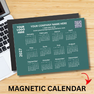 2027 Företag Din Logotyp QR-kod Kalender Magnet