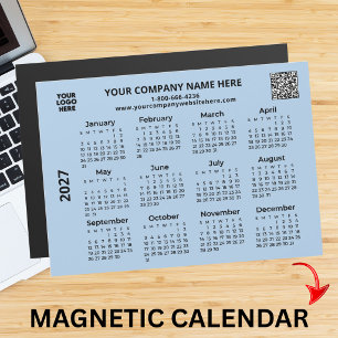 2027 Företag Din Logotyp QR-kod Kalender Magnet