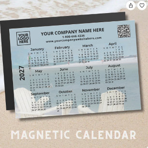 2027 Företagets logotyp QR Beach Kalender Magnet