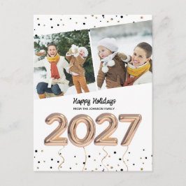 2027 God Jul Foto Ballong Nummer Helg Vykort