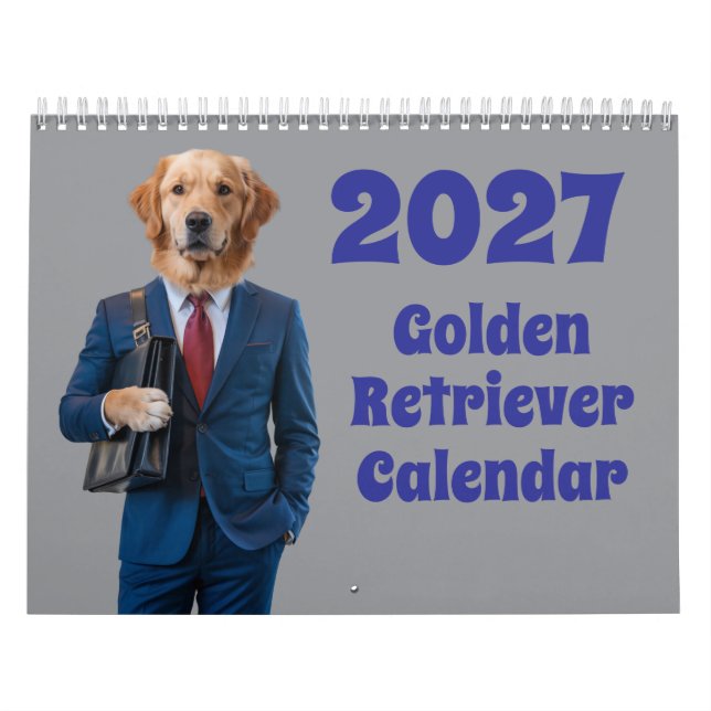 2027 Golden Retriever Hundkalender Kalender (Omslag)