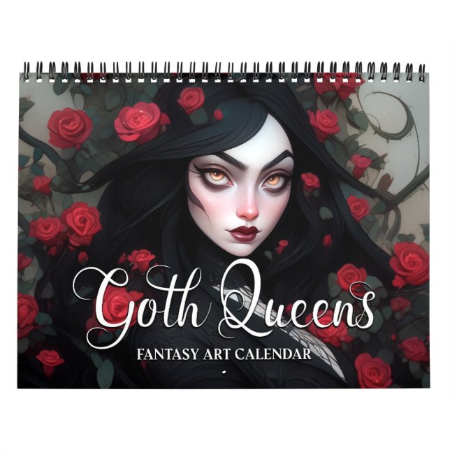 2027 Goth Drottningar Fantasykonstkalender Kalender (Omslag)