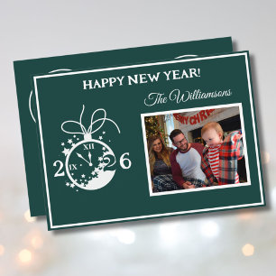 2027 Gott nytt år 4 Foto Klocka Kort