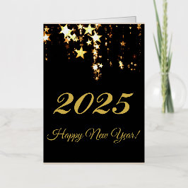 2027 Gott Nytt År Svarta Guldstjärnor Elegant