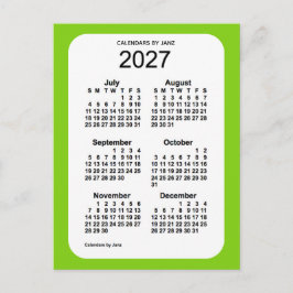 2027 Gult Grönt 6 Mini Calendar från Janz Vykort