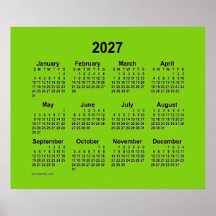 2027-Gultens Grönt Kalender efter Janz Print Poster