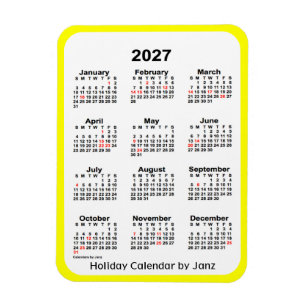 2027-Gultens Helgdag Kalender från Janz Magnet
