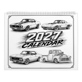 2027 Hot Rod Muskulär Bil Kalender