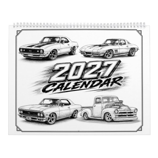 2027 Hot Rod Muskulär Bil Kalender (Omslag)