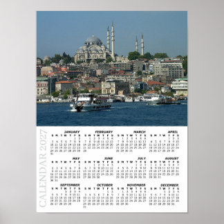 2027 Istanbul-kalender, Sultan Ahmed, Turkiet Poster