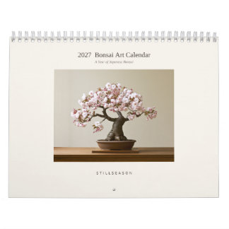 2027 Japansk Bonsai Konst Vägkalender - 12 Månader Kalender