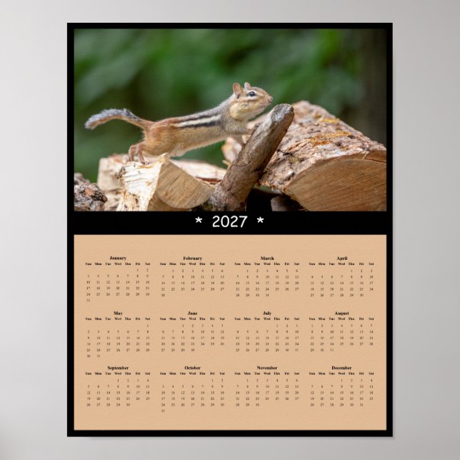 2027 Jordekorre Vägkalender - Liten Skogs Vän Poster (Framsidan)