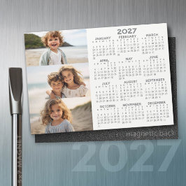2027 Kalender - 3 Foton - Basic Grey Vit Magnet