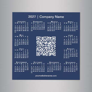 2027 Kalender Anpassad Företag QR-kod Marin Magnet