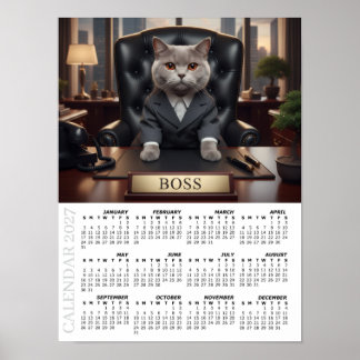 2027 Kalender, Chefen - Kontorskul Cats / Stor Poster