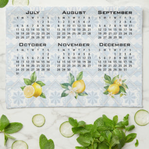 2027 Kalender Citroner Italienska Medelhavs Kakelp Kökshandduk
