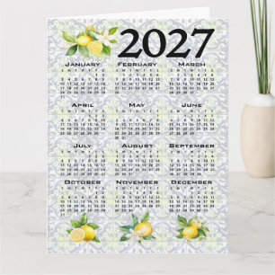2027 Kalender Citroner Italienska Medelhavs Kakelp Kort