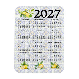 2027 Kalender Citroner Italienska Medelhavs Kakelp Magnet