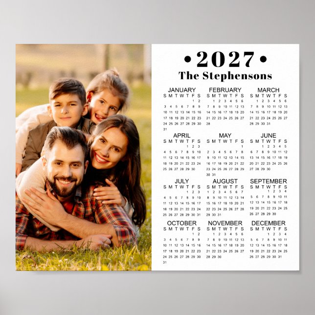 2027 Kalender En Foto Personlig Affisch (Framsidan)