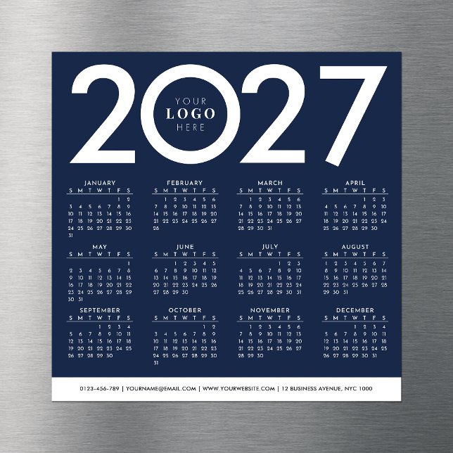 2027 Kalender Företag Logotyp Marinblå (Skapare uppladdad)