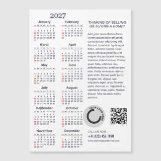 2027 Kalender Företagets Logotyp QR-kod Magnetisk