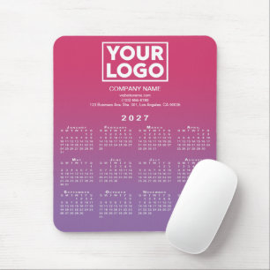 2027 Kalender Företagets Logotyp Rosa till Lila Gr Musmatta