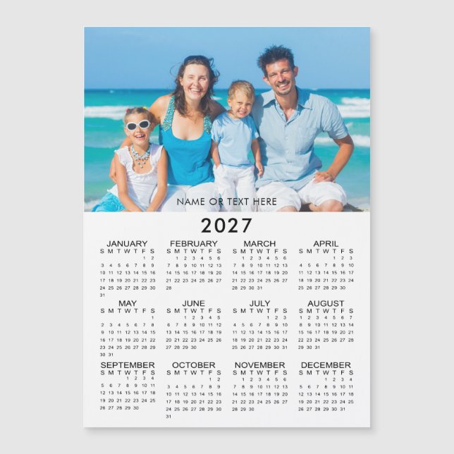 2027 Kalender Foto Anpassad Magnetisk (Framsida)