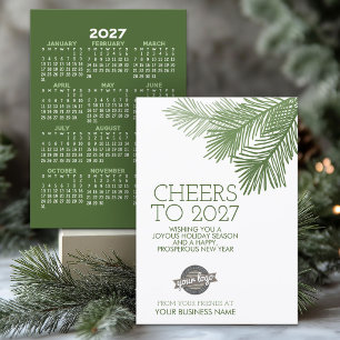2027 Kalender - Gott Nytt År - Grönt Företag Julkort