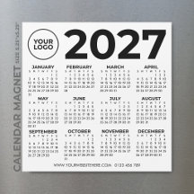 2027 Kalender Grundläggande Enkel Modern Företag L