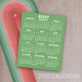 2027 Kalender - Hela Året Grundläggande - Platt Ar