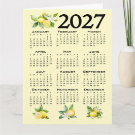 2027 Kalender Italiensk Stil Citroner Gul Kort