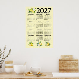 2027 Kalender Italiensk Stil Citroner Gul Poster