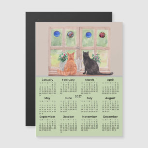2027 Kalender Katter i fönstret kalender magnet