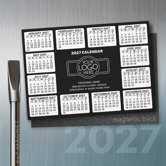 2027 Kalender - logotyp Kontaktinformation Svart - (2027 Calendar)