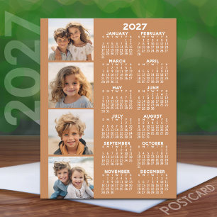 2027 Kalender med 4 Foto Collage - Terra Cotta Vykort