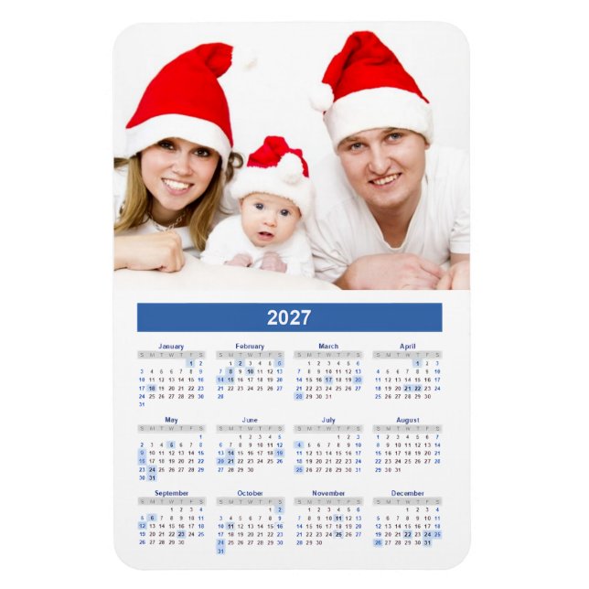 2027 Kalender med anpassad bild Magnet (Vertikal)