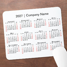 2027 Kalender med företagsnamn Vit Musmatta