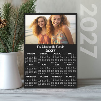2027 Kalender med Foto Årsvy Modern Minimalistisk Julkort
