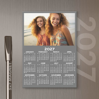 2027 Kalender med Foto Hela Året Modern Magnet