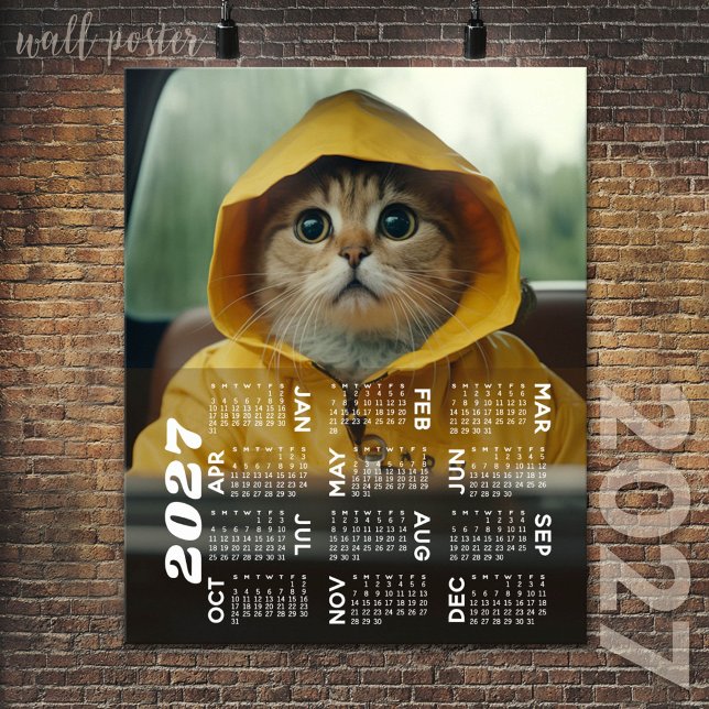 2027 Kalender med Foto Hela Året Modern Poster (2027 Calendar Poster)