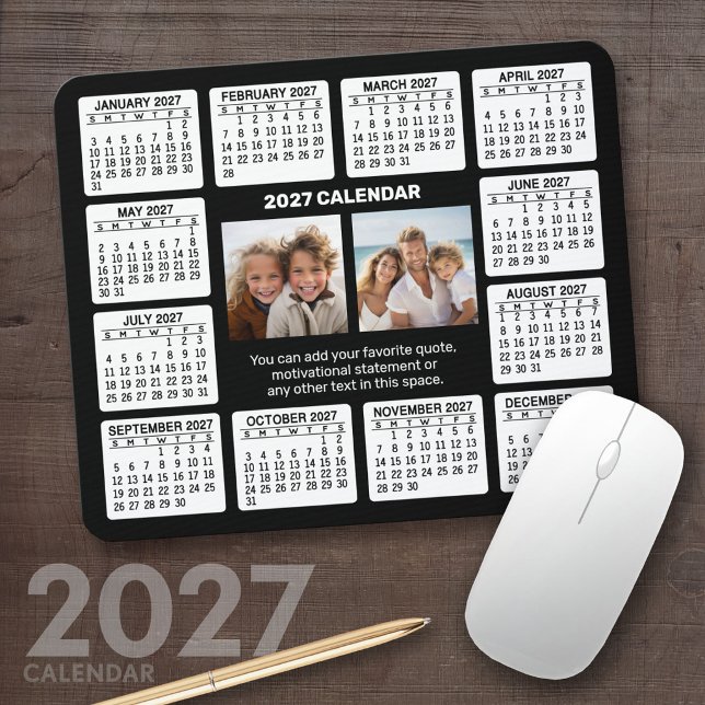 2027 Kalender med foto i mitten Musmatta (2027 Calendar Mousepad)