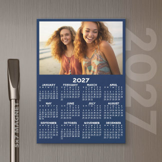 2027 Kalender med Foto Minimal Modern Magnet