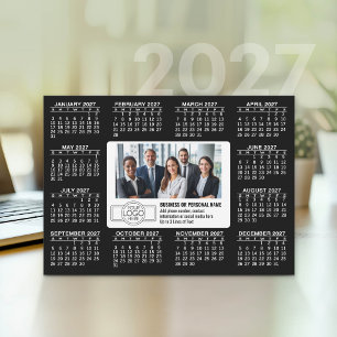 2027 Kalender med logotyp Kontaktinformation Julkort